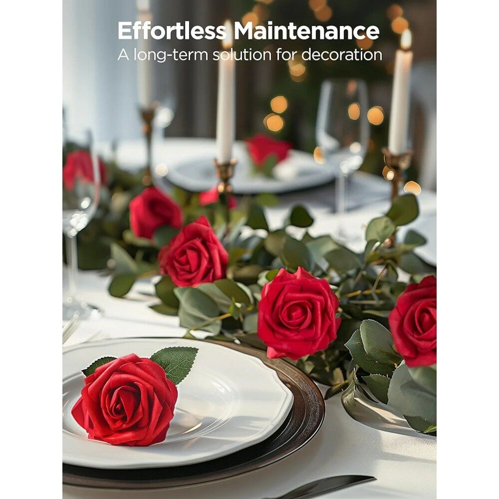 50 Artificial Red Roses NEW - Picture 7 of 7